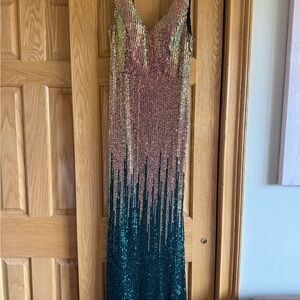Sequin Ombre Evening Gown